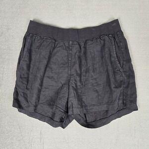 Faherty Arlie Day Shorts Womens Large Black‎ Organic Cotton Linen Tencel Summer